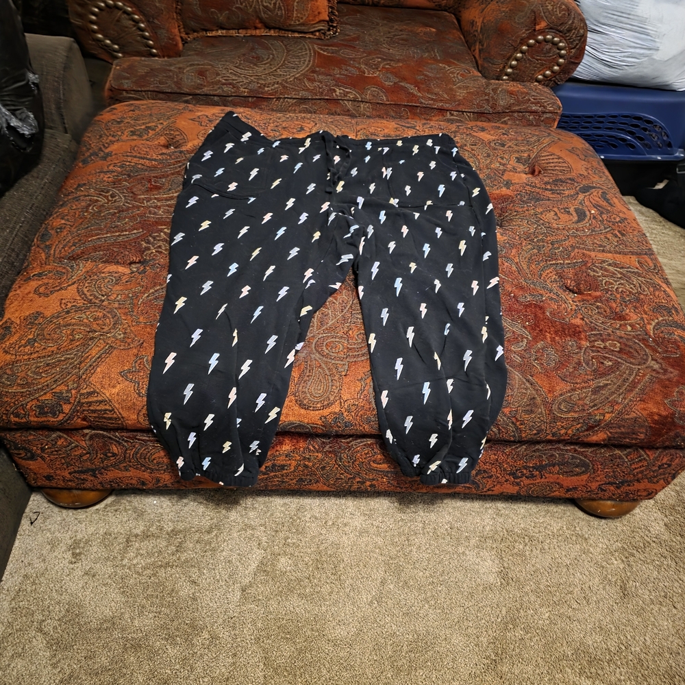 Torrid Black Pants with Colorful Pattern